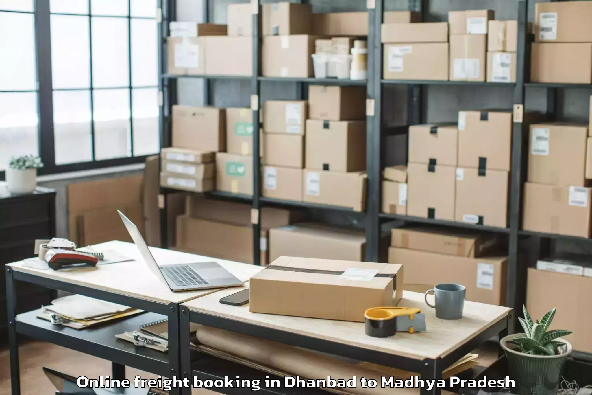 Expert Dhanbad to Lateri Online Freight Booking